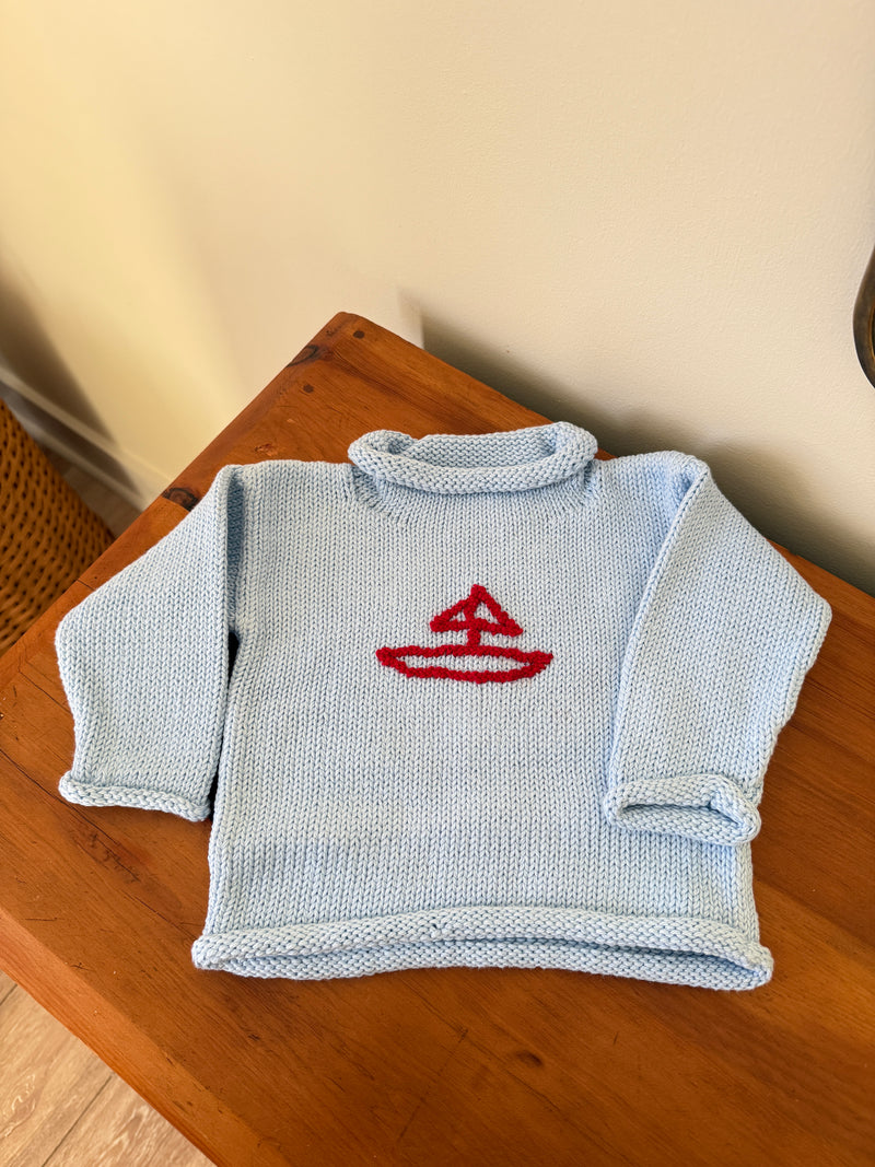 Vintage Rollneck Sailboat Sweater (12M)
