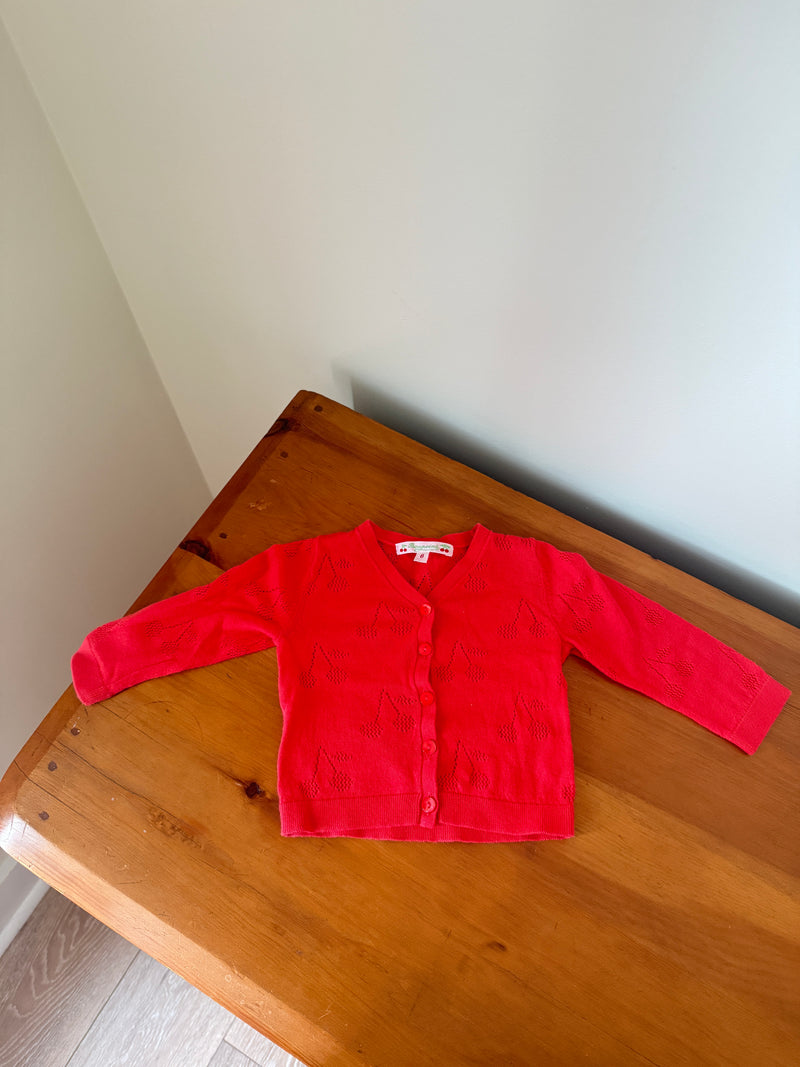 Vintage Bonpoint Cherry Cardigan (6M)