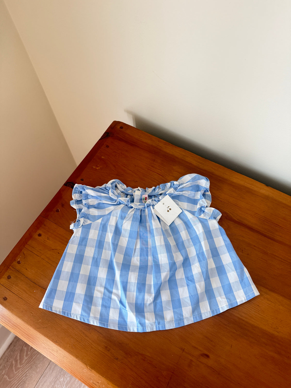 Vintage Bonpoint Blue Checkered Blouse (3M)