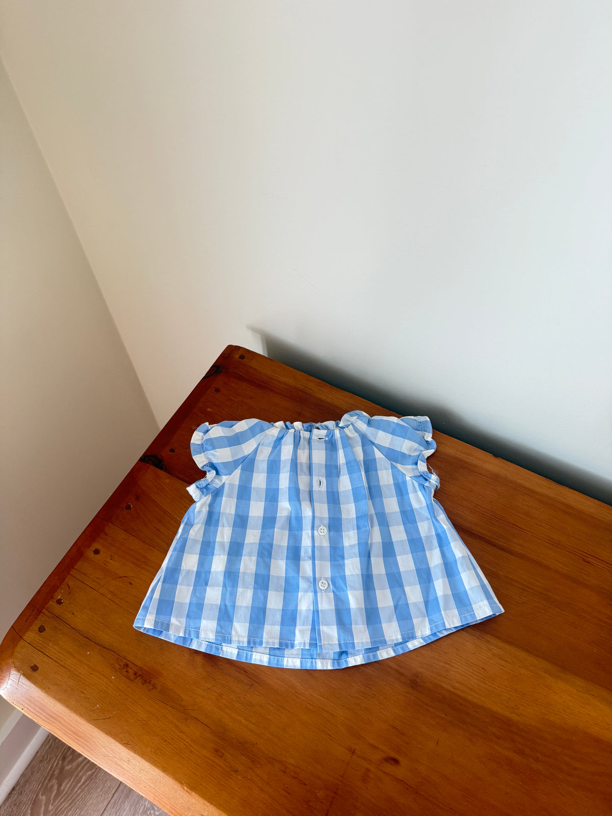 Vintage Bonpoint Blue Checkered Blouse (3M)