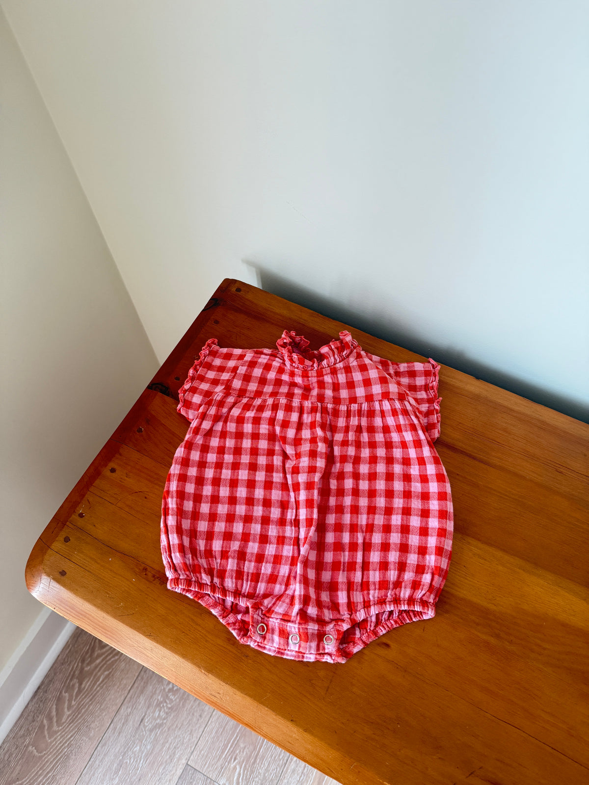 Vintage Marlot Paris Gingham Romper (6M)