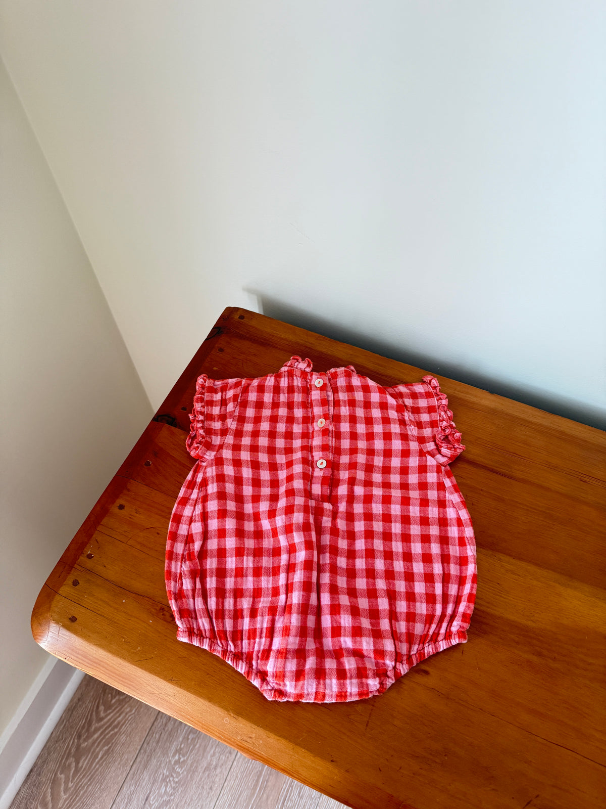 Vintage Marlot Paris Gingham Romper (6M)